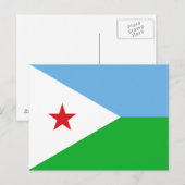 Flagge Dschibutis Postkarte (Vorne/Hinten)