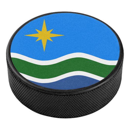 Flagge Duluth, MN Eishockey Puck (3/4)