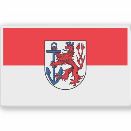 Flagge Düsseldorfs, Deutschland Aufkleber (Vorderseite)