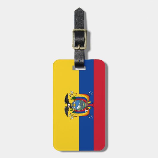 Flagge Ecuador einfacher Identifikation persönlich Gepäckanhänger (Vorderseite vertikal)