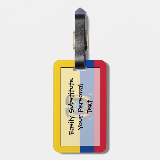 Flagge Ecuador einfacher Identifikation persönlich Gepäckanhänger (Rückseite vertikal)