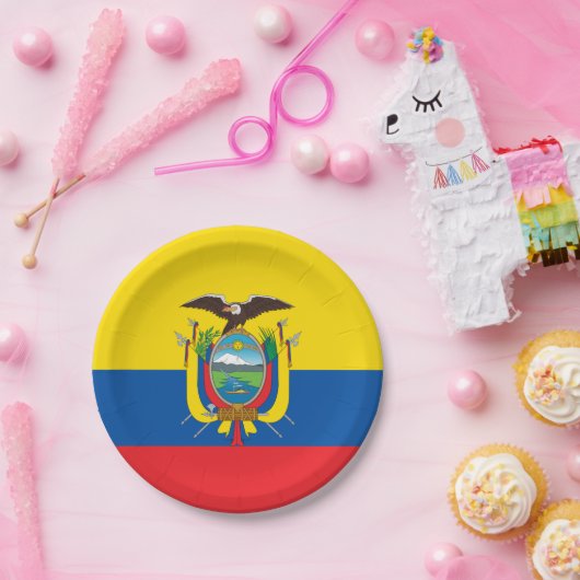 Flagge: Ecuador Pappteller (Party)