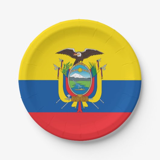 Flagge: Ecuador Pappteller (Vorderseite)