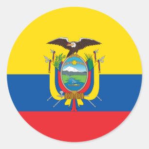 Flagge Ecuadors - Bandera de Ecuador Runder Aufkleber