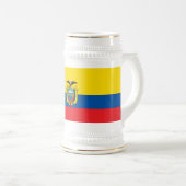Flagge Ecuadors Bierglas (VorderseiteRechts)