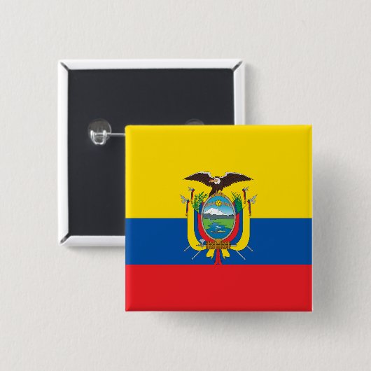 Flagge Ecuadors Button (Vorne & Hinten)