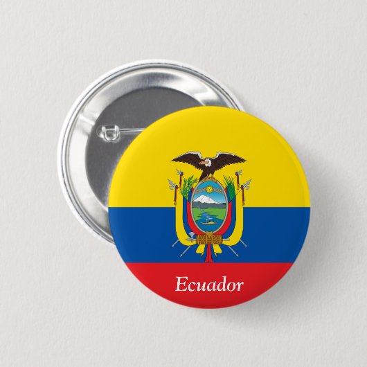 Flagge Ecuadors Button (Vorne & Hinten)