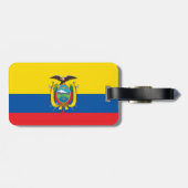 Flagge Ecuadors Gepäckmarke mit Lederband Gepäckanhänger (Rückseite horizontal)