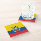 Flagge Ecuadors Glasuntersetzer (Schrägansicht)