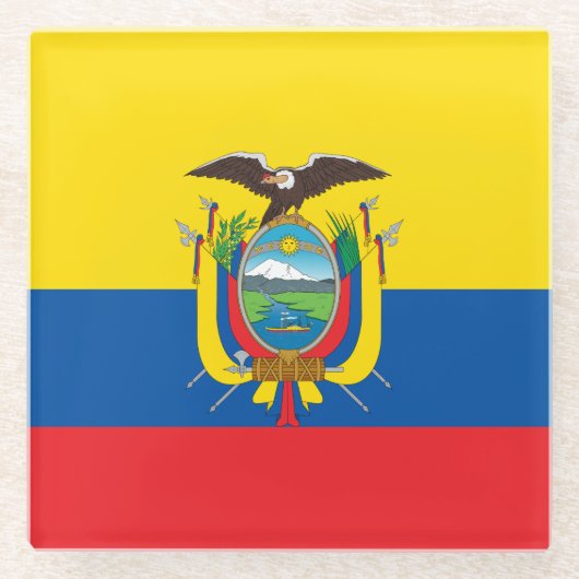 Flagge Ecuadors Glasuntersetzer (Vorderseite)
