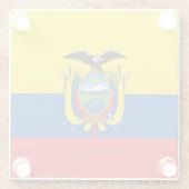 Flagge Ecuadors Glasuntersetzer (Rückseite)