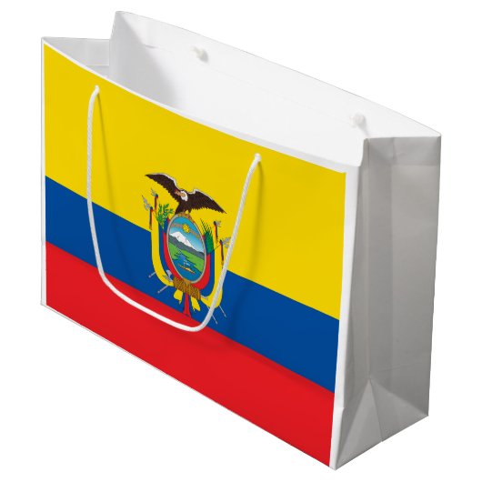 Flagge Ecuadors Große Geschenktüte (Vorderseite Schrägansicht)