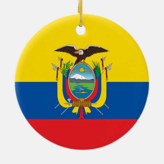 Flagge Ecuadors Keramik Ornament (Hinten)