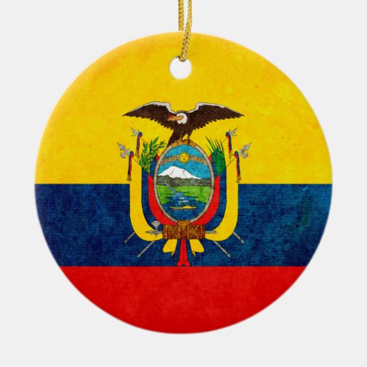 Flagge Ecuadors Keramikornament (Vorne)