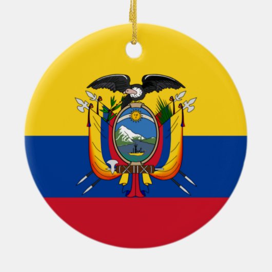 Flagge Ecuadors Keramikornament (Hinten)