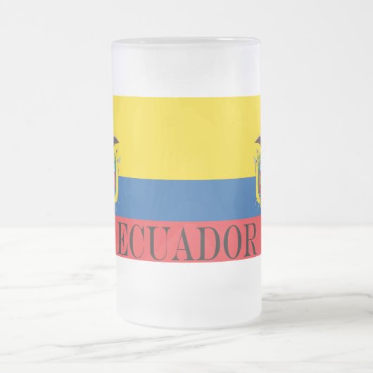 Flagge Ecuadors Mattglas Bierglas (Mittel)