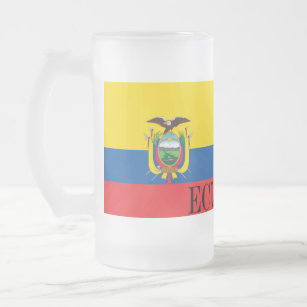 Flagge Ecuadors Mattglas Bierglas