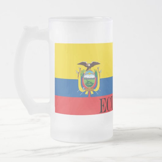 Flagge Ecuadors Mattglas Bierglas (Links)
