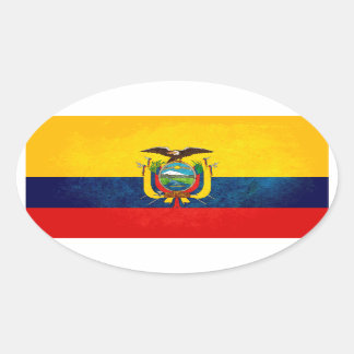 Flagge Ecuadors Ovaler Aufkleber