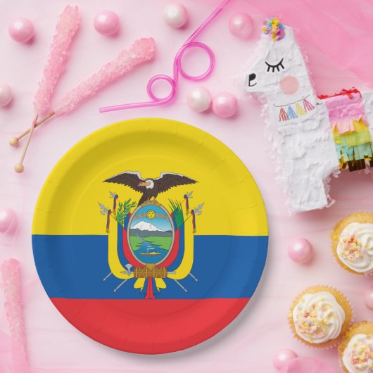 Flagge Ecuadors Pappteller (Party)