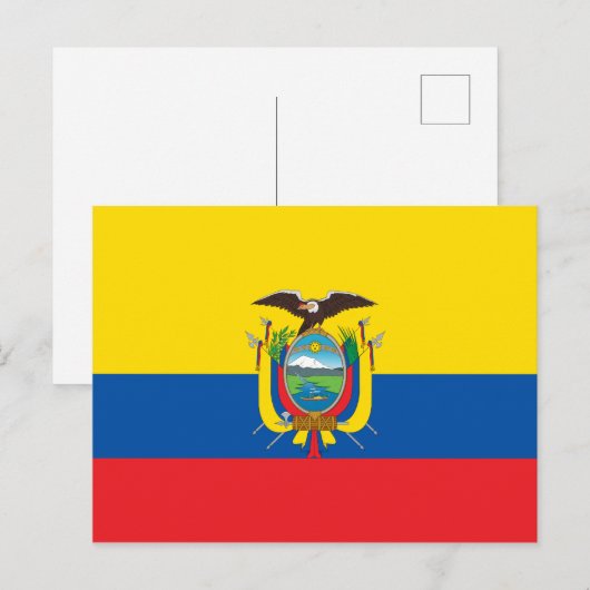 Flagge Ecuadors Postkarte (Vorne/Hinten)