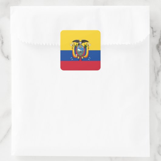 Flagge Ecuadors Quadratischer Aufkleber (Tasche)