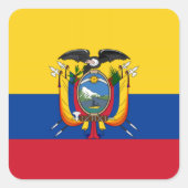 Flagge Ecuadors Quadratischer Aufkleber (Vorderseite)