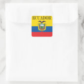 Flagge Ecuadors Quadratischer Aufkleber (Tasche)