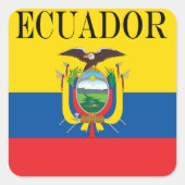 Flagge Ecuadors Quadratischer Aufkleber (Vorderseite)