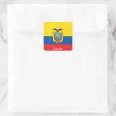 Flagge Ecuadors Quadratischer Aufkleber (Tasche)