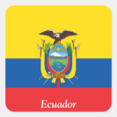 Flagge Ecuadors Quadratischer Aufkleber (Vorderseite)