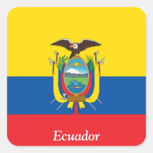 Flagge Ecuadors Quadratischer Aufkleber
