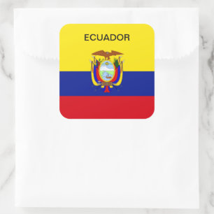 Flagge Ecuadors Quadratischer Aufkleber