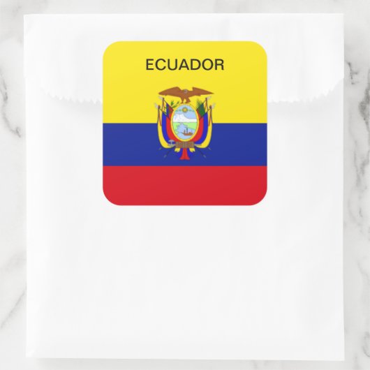 Flagge Ecuadors Quadratischer Aufkleber (Tasche)