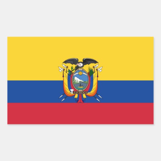 Flagge Ecuadors Rechteckiger Aufkleber (Vorderseite)