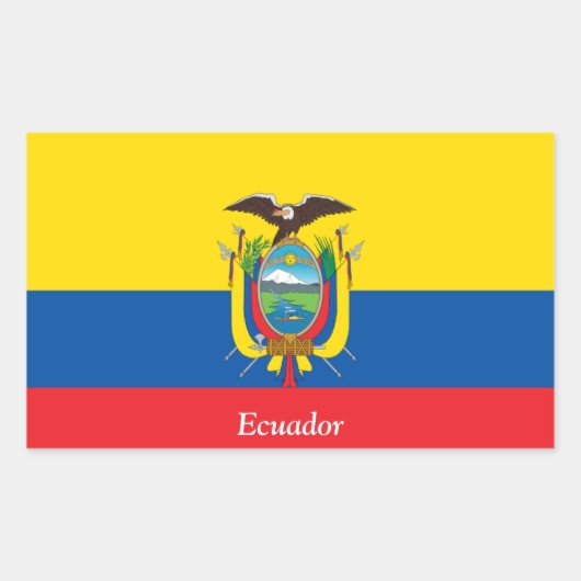 Flagge Ecuadors Rechteckiger Aufkleber (Vorderseite)