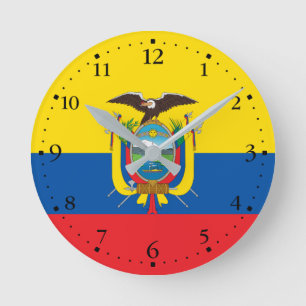 Flagge Ecuadors Runde Wanduhr