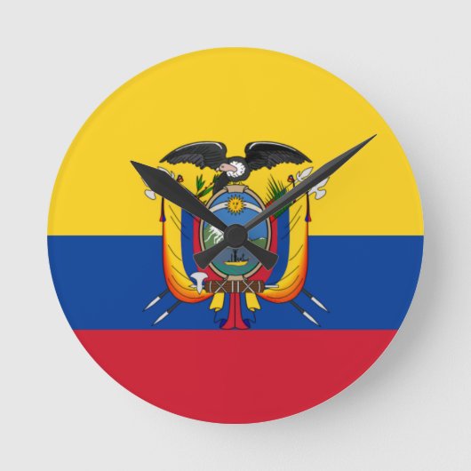 Flagge Ecuadors Runde Wanduhr (Vorderseite)