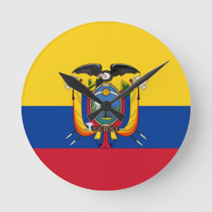 Flagge Ecuadors Runde Wanduhr
