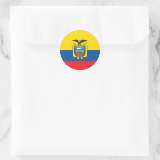 Flagge Ecuadors Runder Aufkleber (Tasche)