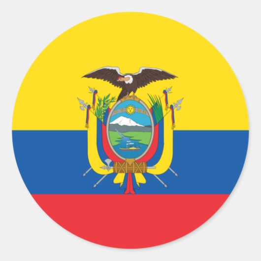 Flagge Ecuadors Runder Aufkleber (Vorderseite)