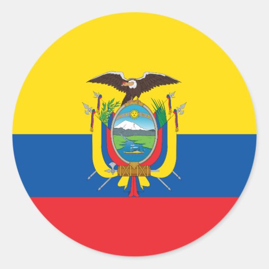 Flagge Ecuadors Runder Aufkleber (Vorderseite)