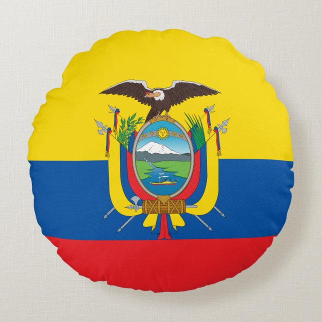 Flagge Ecuadors Rundes Kissen (Vorderseite)