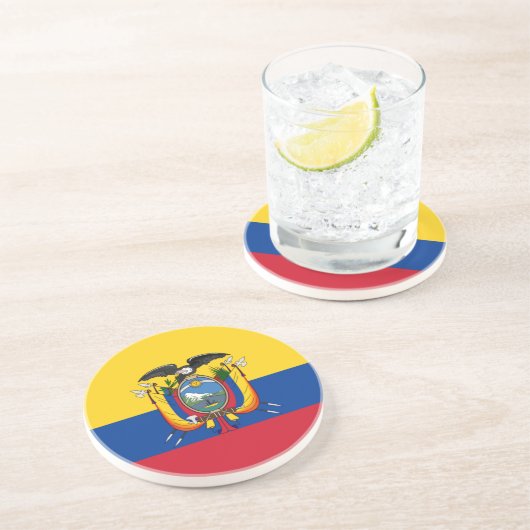 Flagge Ecuadors Sandstein Untersetzer (Seite)