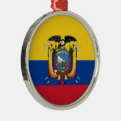 Flagge Ecuadors Silbernes Ornament (Rechts)