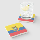 Flagge Ecuadors Steinuntersetzer (Seitenansicht)