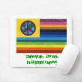 Flagge, eine Welt! Frieden, Liebe, Glück, PET… Mousepad (Mit Mouse)