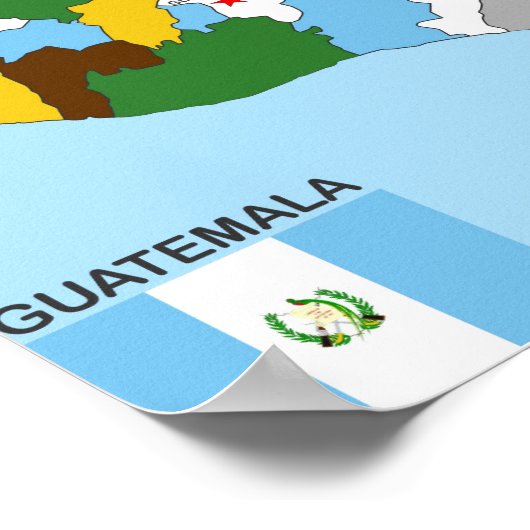 Flagge eines guatemaltekischen Landes Poster (Ecke)