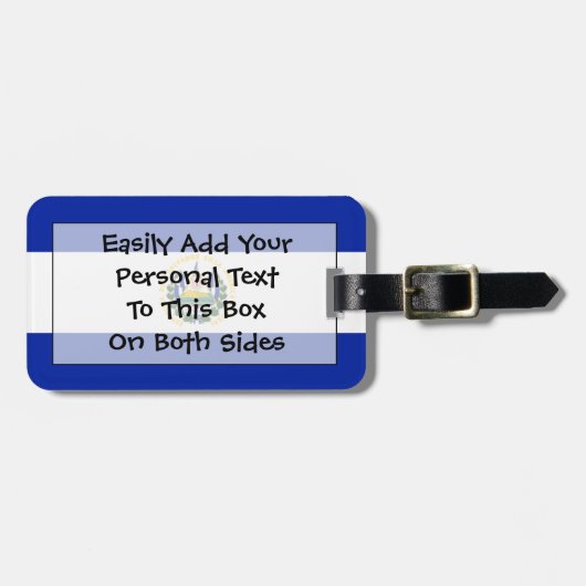 Flagge El Salvador Easy ID Personal Gepäckanhänger (Vorderseite horizontal)