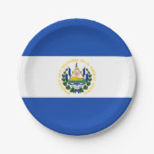 Flagge: El Salvador Pappteller (Vorderseite)
